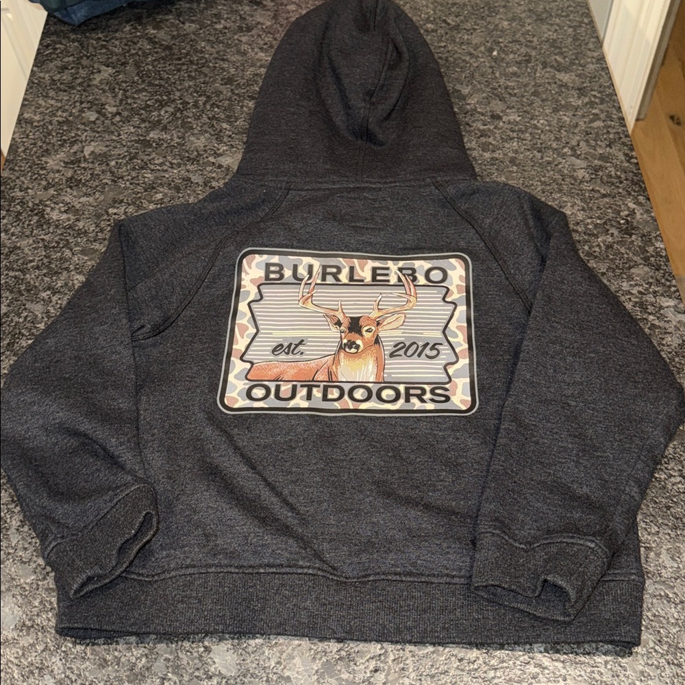 Burlebo Boys Charcoal Gray Camo Hoodie